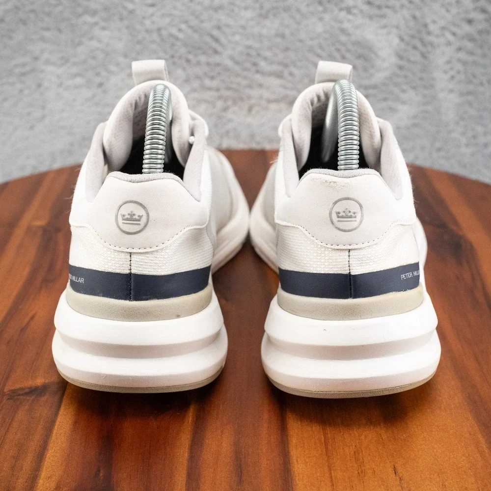 Peter Millar Camberfly Sneaker Mens 8 Grey White MA23EF30 Mesh Slip On